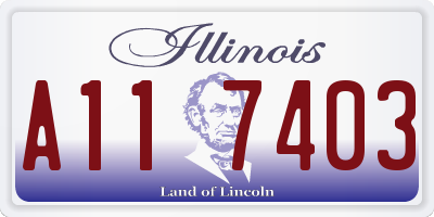 IL license plate A117403