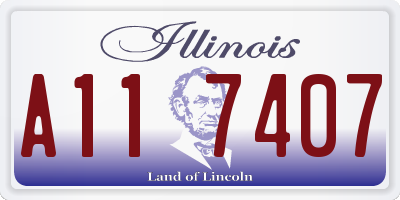 IL license plate A117407