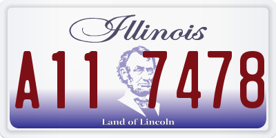 IL license plate A117478