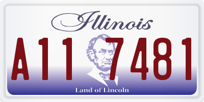 IL license plate A117481