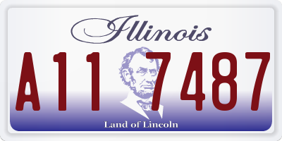IL license plate A117487