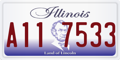 IL license plate A117533