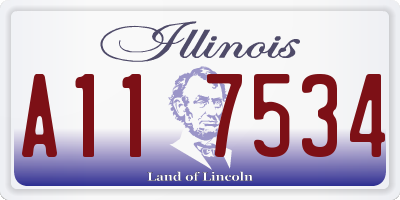 IL license plate A117534
