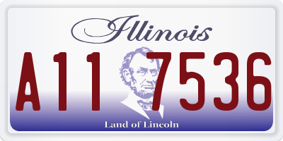 IL license plate A117536