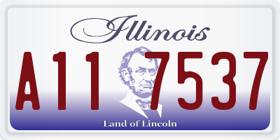 IL license plate A117537