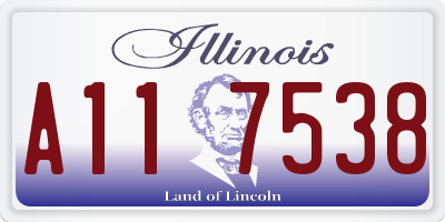 IL license plate A117538