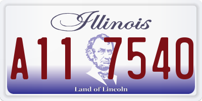 IL license plate A117540