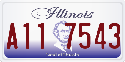 IL license plate A117543