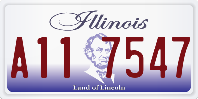 IL license plate A117547