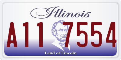 IL license plate A117554