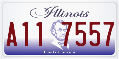 IL license plate A117557