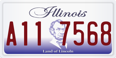IL license plate A117568