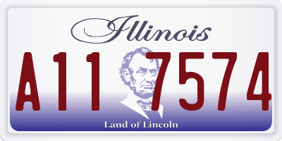 IL license plate A117574