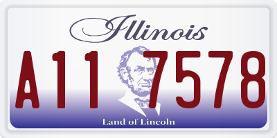 IL license plate A117578