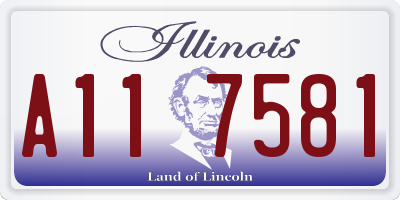 IL license plate A117581