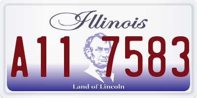 IL license plate A117583