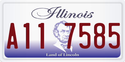 IL license plate A117585