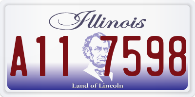 IL license plate A117598