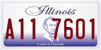 IL license plate A117601