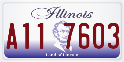 IL license plate A117603