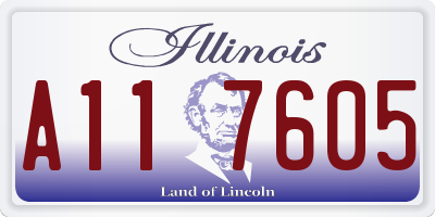 IL license plate A117605
