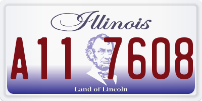 IL license plate A117608