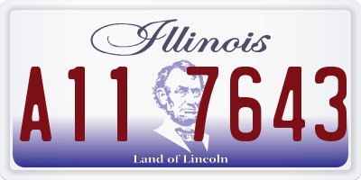 IL license plate A117643