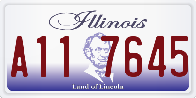 IL license plate A117645