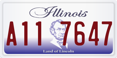 IL license plate A117647