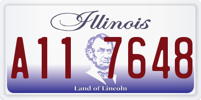 IL license plate A117648