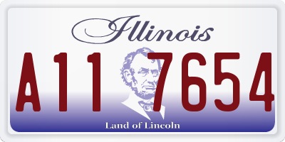 IL license plate A117654