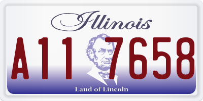 IL license plate A117658