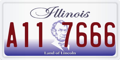 IL license plate A117666