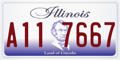 IL license plate A117667