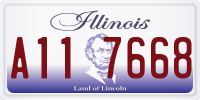IL license plate A117668
