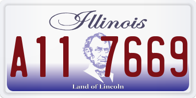 IL license plate A117669