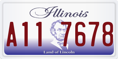 IL license plate A117678