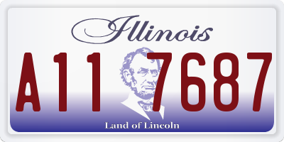 IL license plate A117687
