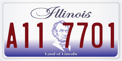 IL license plate A117701