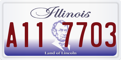 IL license plate A117703