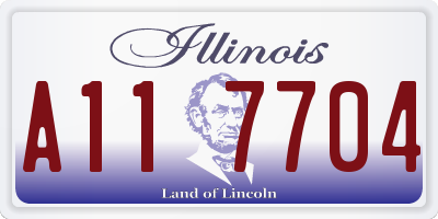 IL license plate A117704