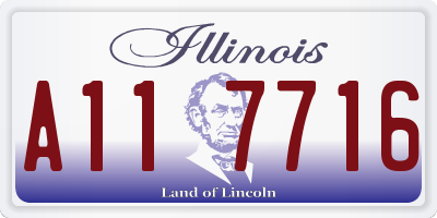 IL license plate A117716