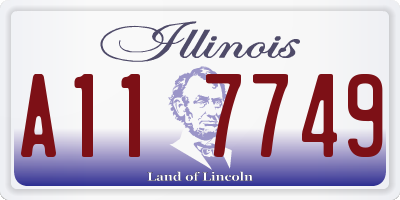 IL license plate A117749