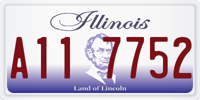 IL license plate A117752