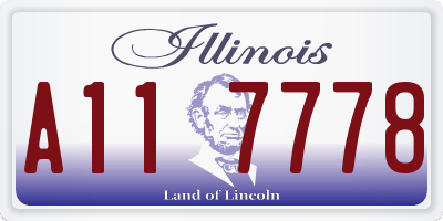 IL license plate A117778