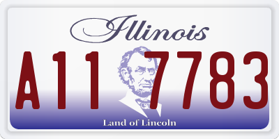 IL license plate A117783