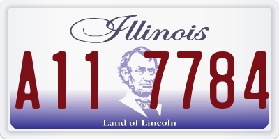 IL license plate A117784