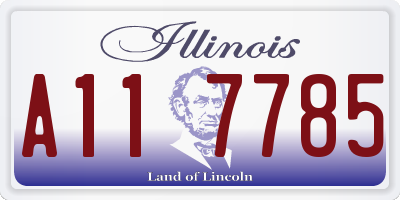 IL license plate A117785