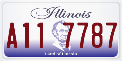 IL license plate A117787