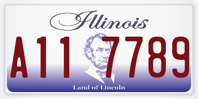 IL license plate A117789